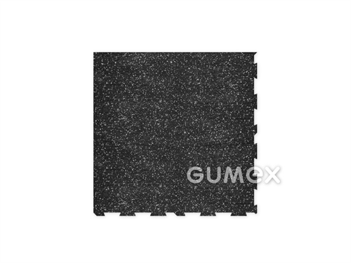 Eckfliese ELASTON-ELTEC PUZZLE, 10mm, 980x980mm, 1050kg/m3, SBR/PU+10% EPDM, schwarzgrau, 